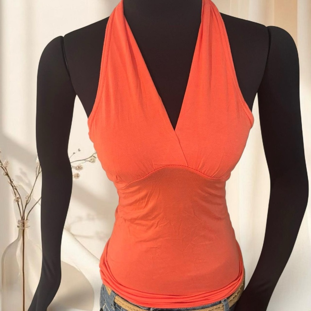 Vintage Y2K 2000s Deadstock Coral Italian Halter top